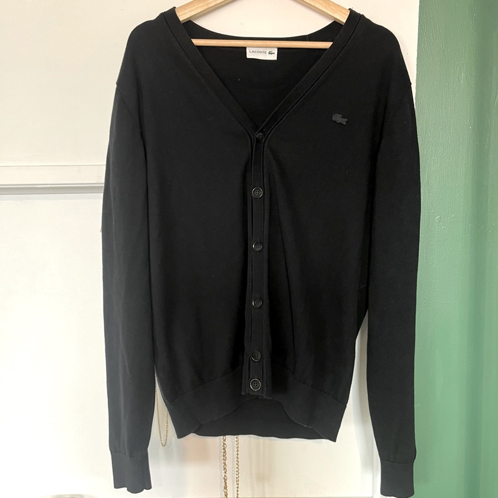 LACOSTE | Black Cardigan | SZ L